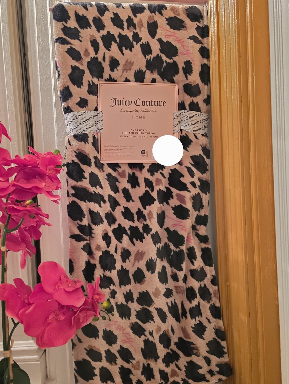 Juicy Couture Oversized Leopard Print Blanket
